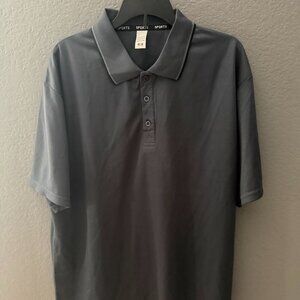 Men's Love & Sports Gray Athletic Polo Shirt | Size M | Performance Golf Shirt